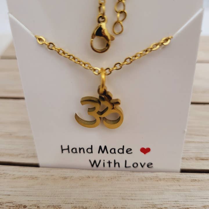 OM Pendant Necklace. Spiritual Meditation Hindu Jewelry. for wholesale by SoulfulMemory
