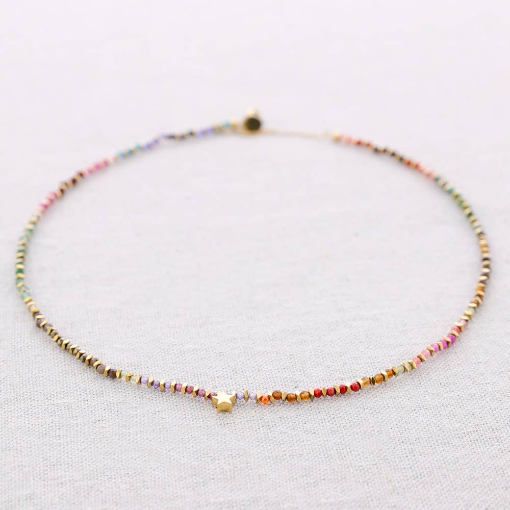 Mehrfarbig Halskette aus Steinstahl für den Großhandel auf Faire1