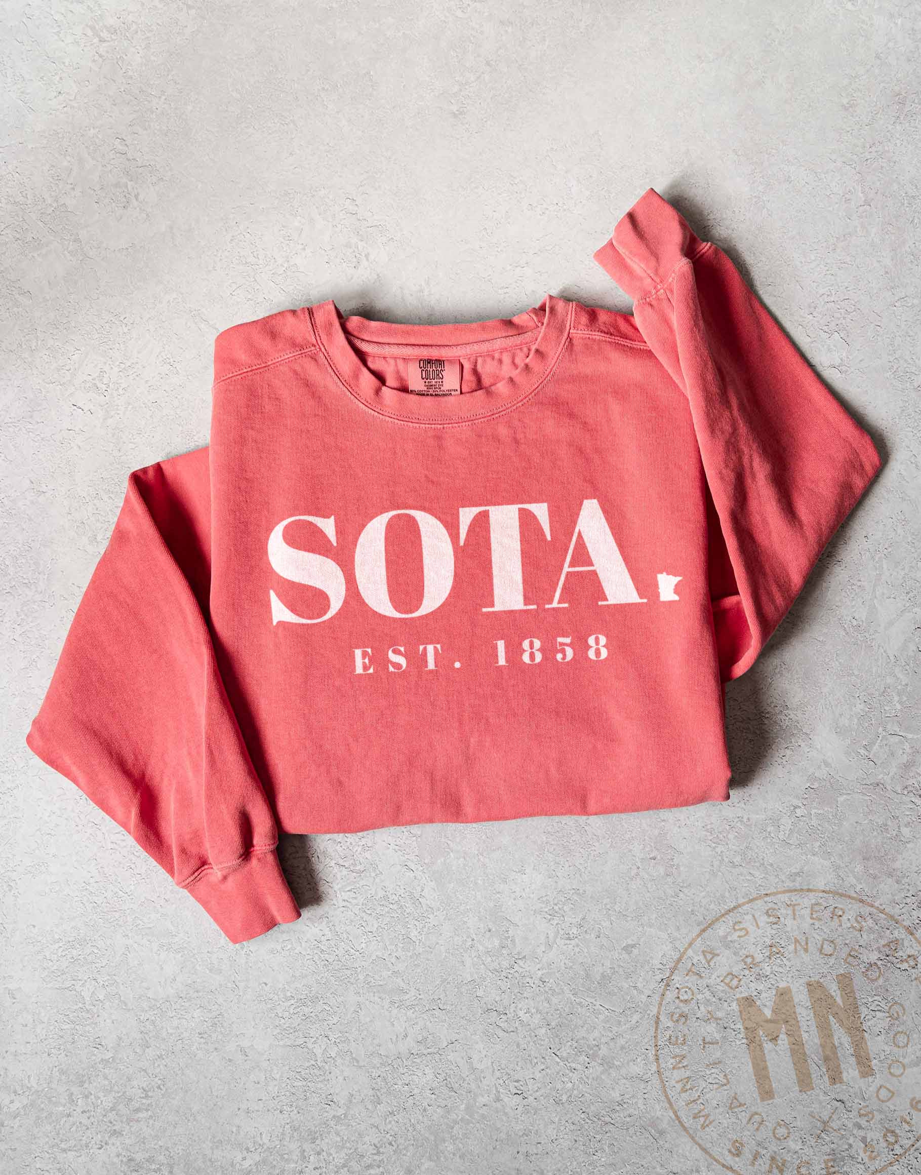 Minnesota Sisters - Wholesale Graphic Sweatshirt - Unisex - Sota Graphic Sweatshirt - 'Est. 1858' Minnesota State Design7