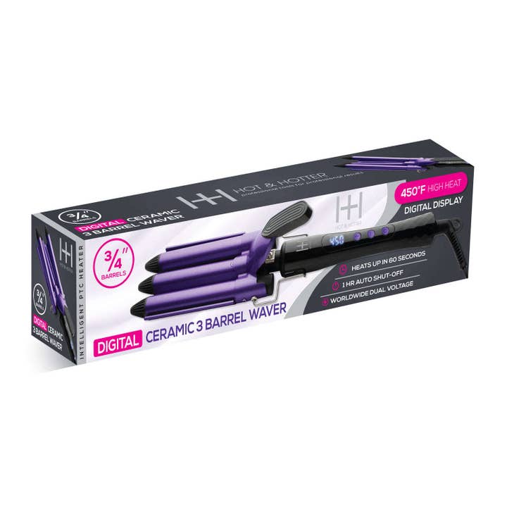 Annie International, Inc. - Wholesale Curling Iron/Wand - Hot & Hotter Digital Ceramic 3 Barrel Waver ¾ Inch
