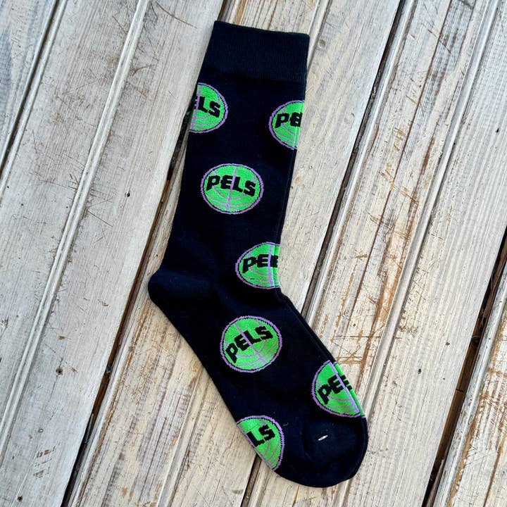 Pels Basketball Sock-black for wholesale by Nola Mercantile
