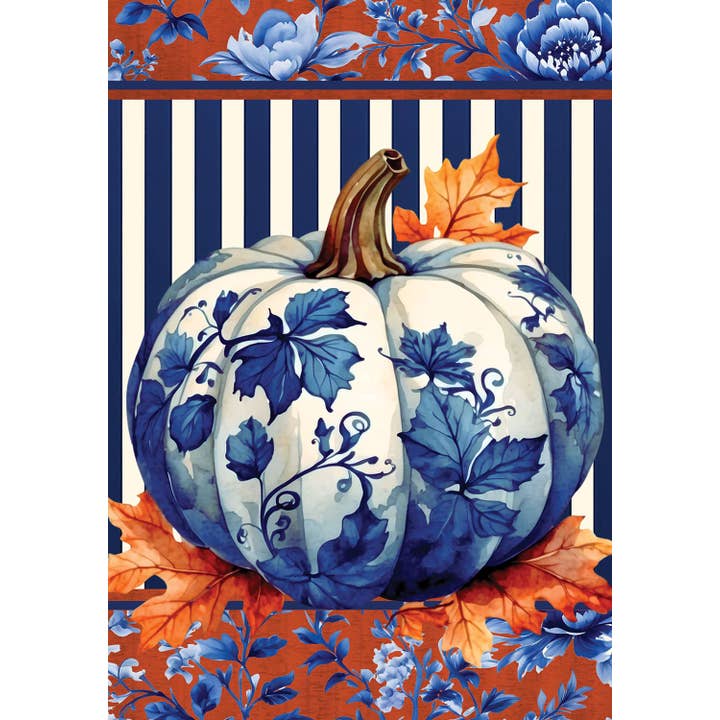 Custom Decor - Wholesale Outdoor Ornament/Decor - Chinoiserie Pumpkin-Flag by Brock Cooper - 12” ...