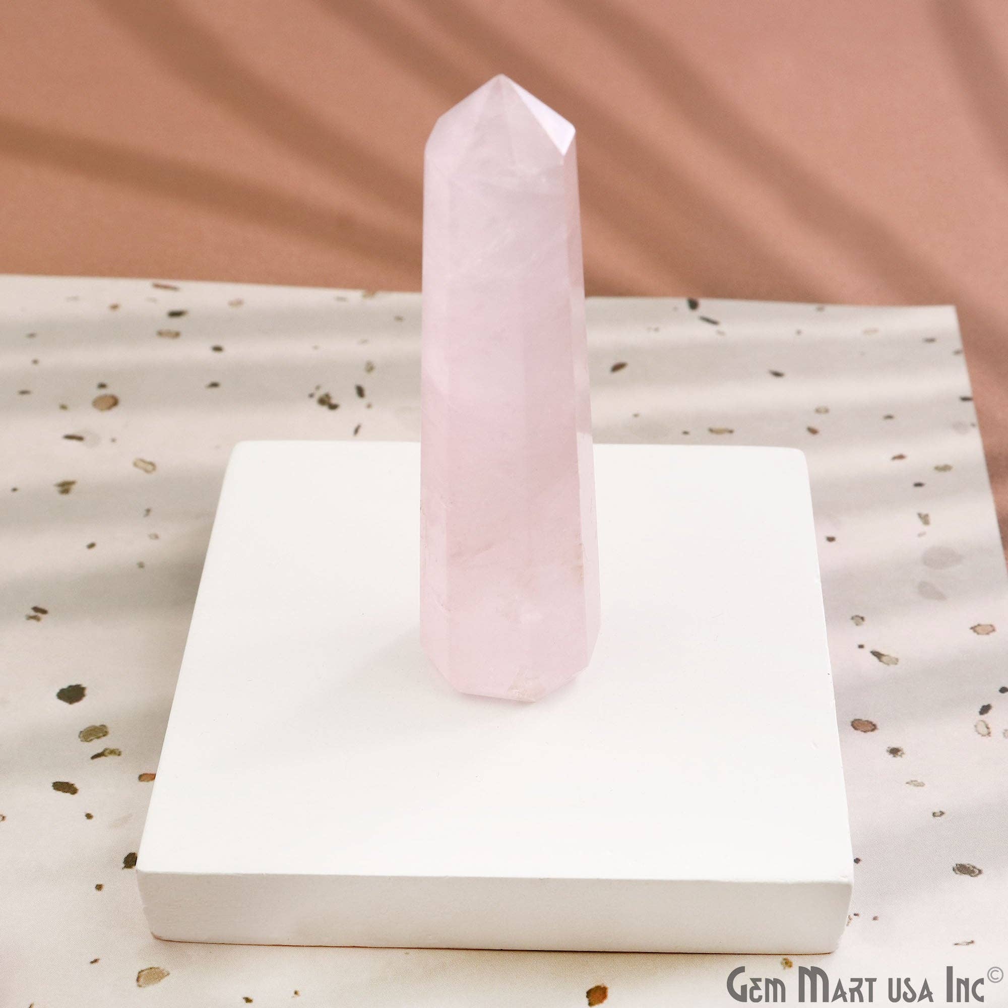 GemMartUSA - Vente Pierre et cristal de spiritualité - Tour de cristal géante en quartz rose, 2 à 3 pouces7