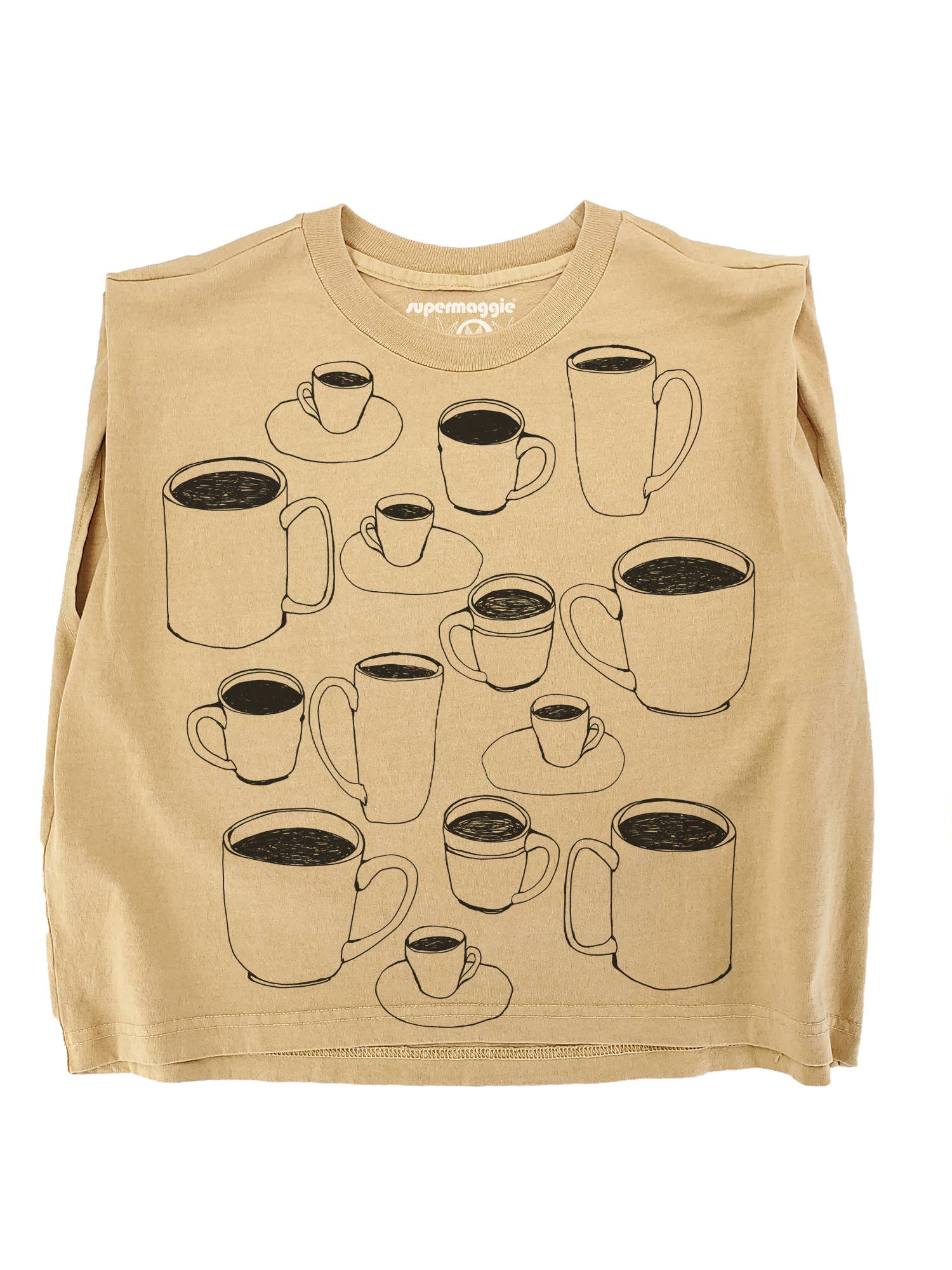 Supermaggie @ Faire - Wholesale T-Shirt (Graphic) - Women's - Coffee Cups Maisie Heavyweight Muscle Tee2