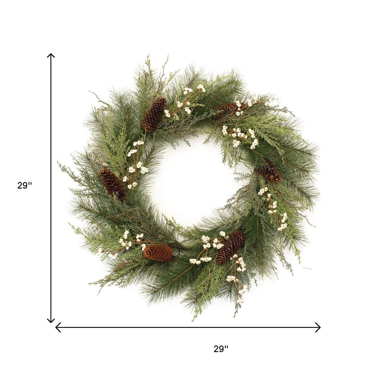 HomeRoots - Wholesale Wreath - 29" Green And Brown Christmas Pine Artificial Wreath2