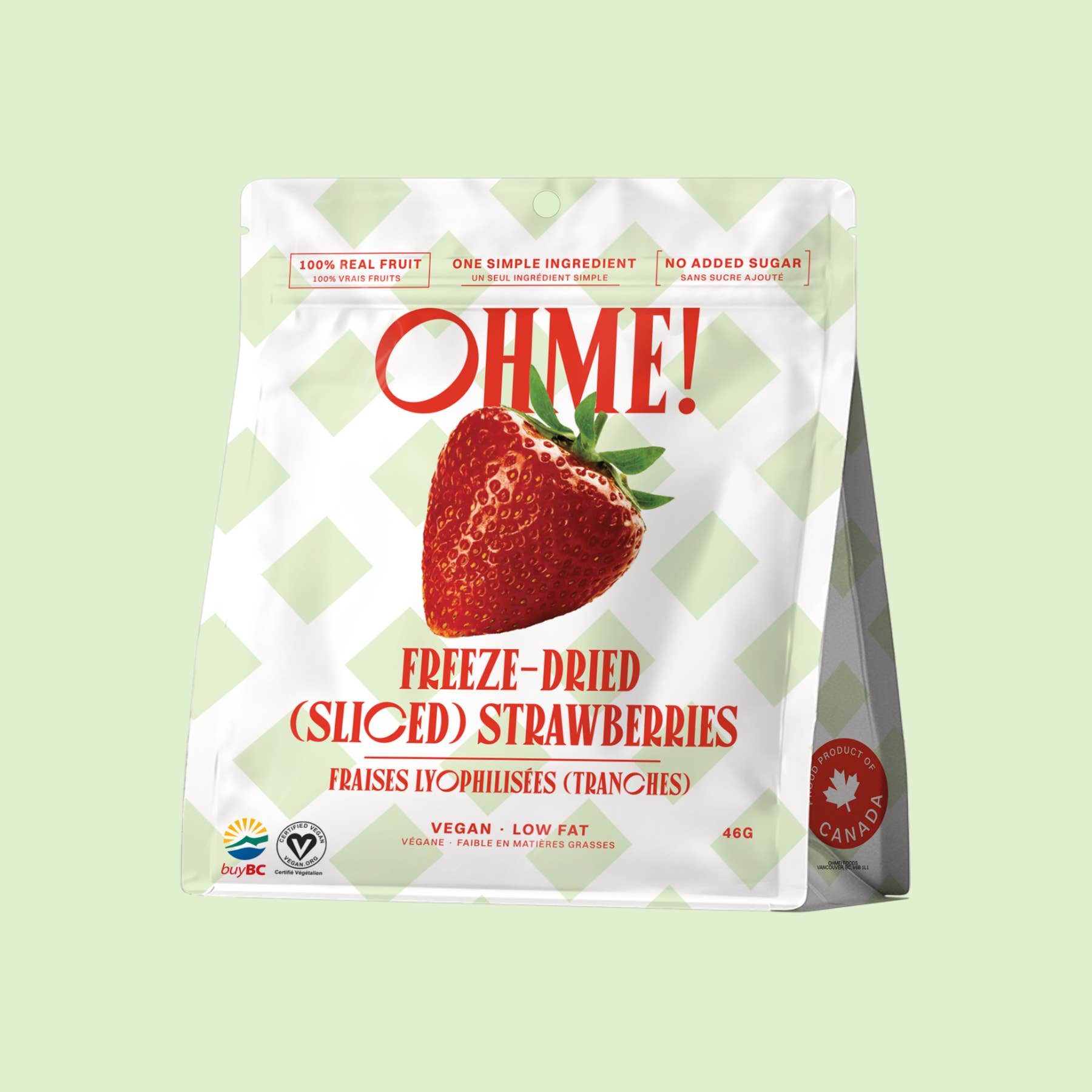 OHME! Foods – wholesale Dried/dehydrated fruit – Freeze-Dried Strawberries (Sliced)