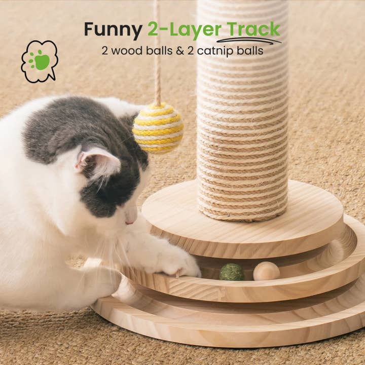 Robud & Mewoofun Official Store - Vendita all'ingrosso Tiragraffi - Gatti - Palo graffio per gatti in corda di sisal con palla sospesa4