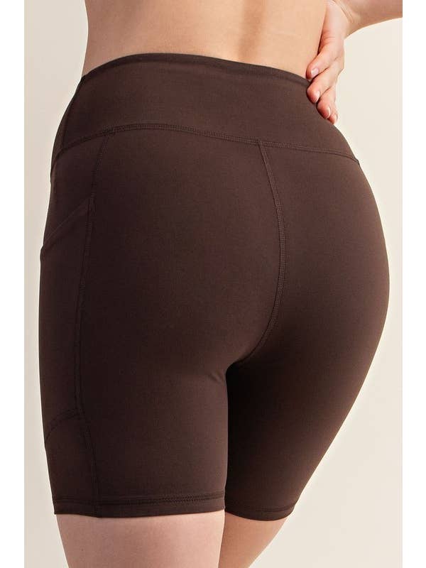 Sunday Morning - Wholesale Athletic Shorts - Women's - P406237-Butter Soft 6 Inch Biker Short with Pockets47