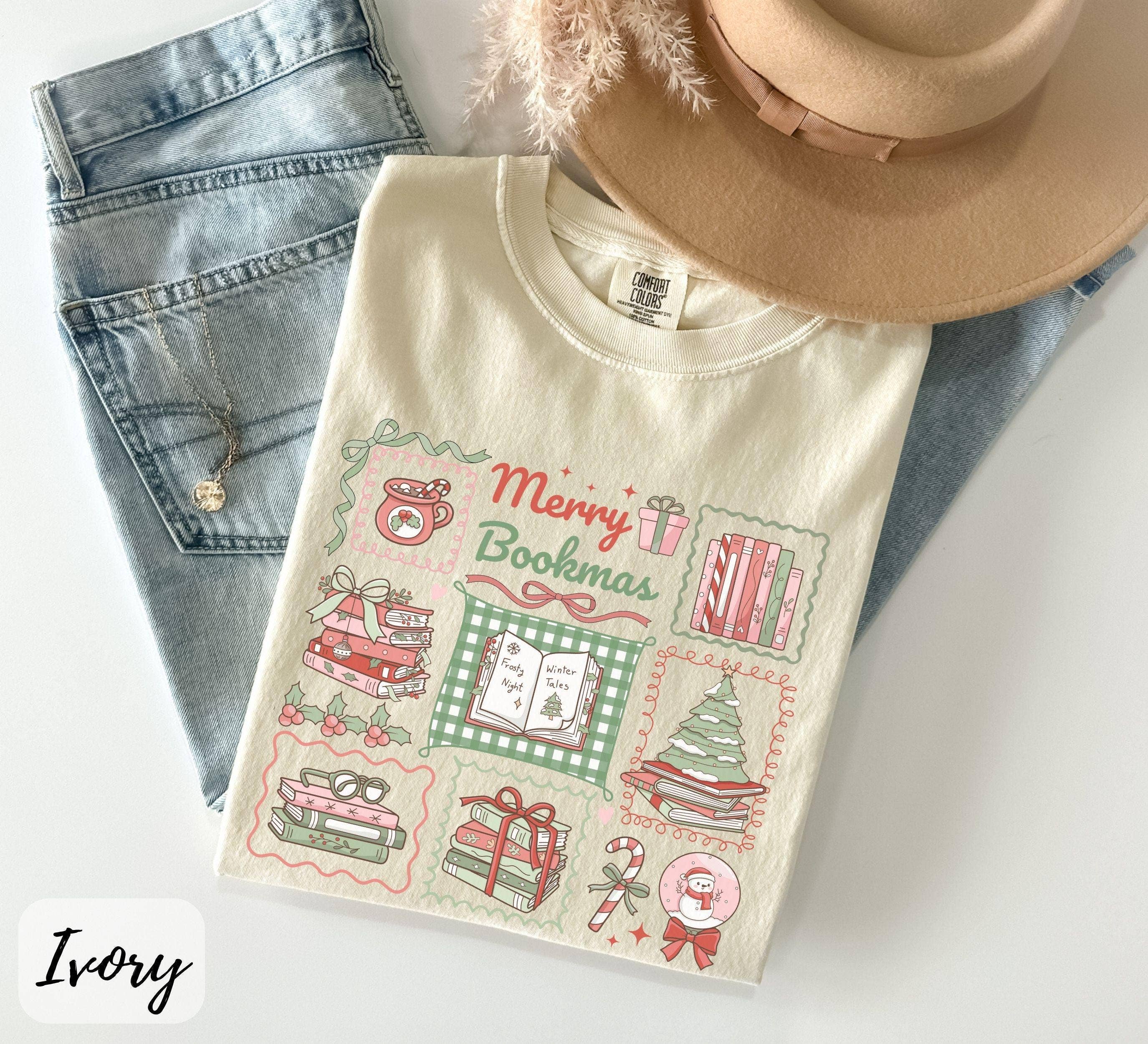 Glaime – Engroshandel Grafisk t-shirt - Dame – Julebog T-shirt, Comfort Colors Boglig Juletrøje4