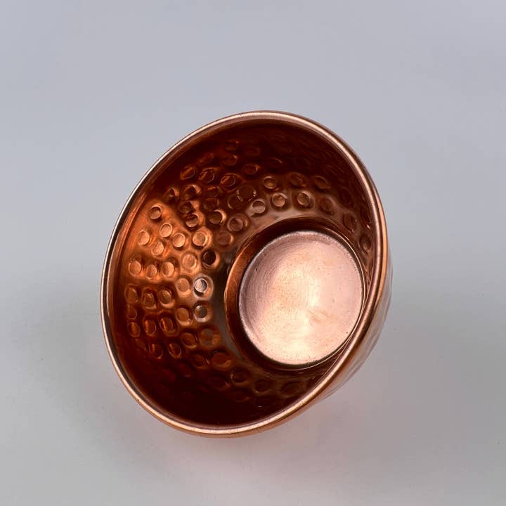 GREENROOTS USA LLC - Wholesale Decorative Plate/Dish/Bowl - Copper Offering Bowl 2"D - Hand Hammered Style5