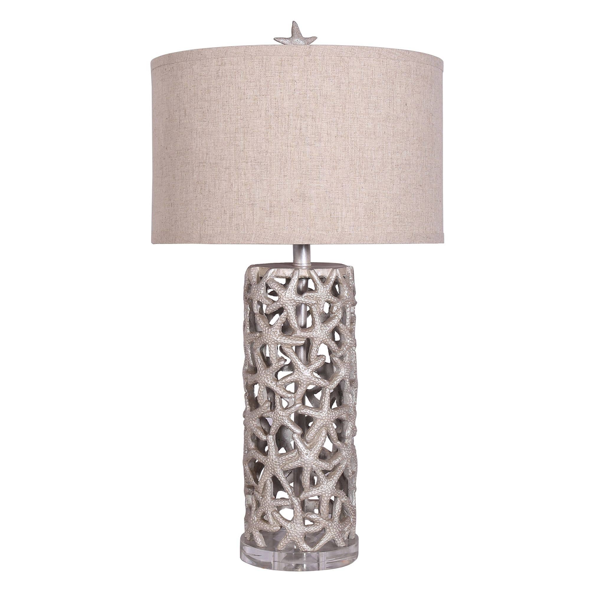 Beige Starfish Table Lamps With Linen Shade, 3-Way Switch (2-Pack) for wholesale on Faire3