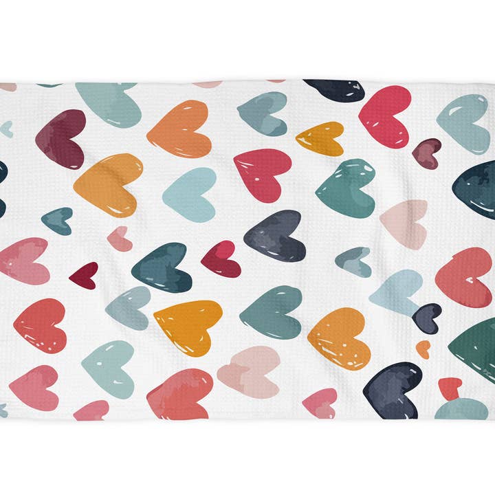 Canary Road - Wholesale Tea Towel - Valentine Heart XOXO Galentine Kitchen Towel Waffle Baking1