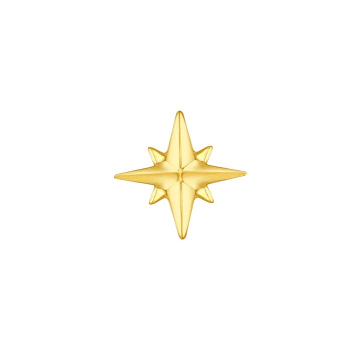 Accented Shining Star – 14K Gold Threadless/Threaded End for wholesale by Piercing-zone