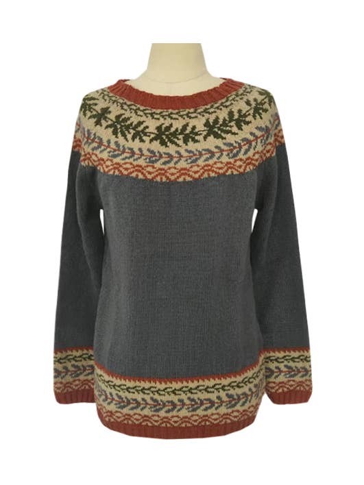 Rosa Clothing - Wholesale Knit Sweater - Women's - Vintage style Fair Isle jacquard casual daily sweater20