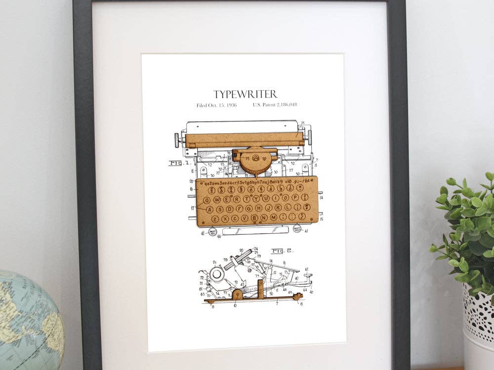 Simply Cut Art - Vente Affiche d&#x27;art - Art breveté de machine à écrire, cadeaux pour écrivains2