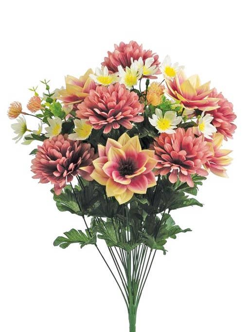 Magnolia, Mum, Cosmos Bush X24, 23", Rose for wholesale by Select Artificials, Inc.