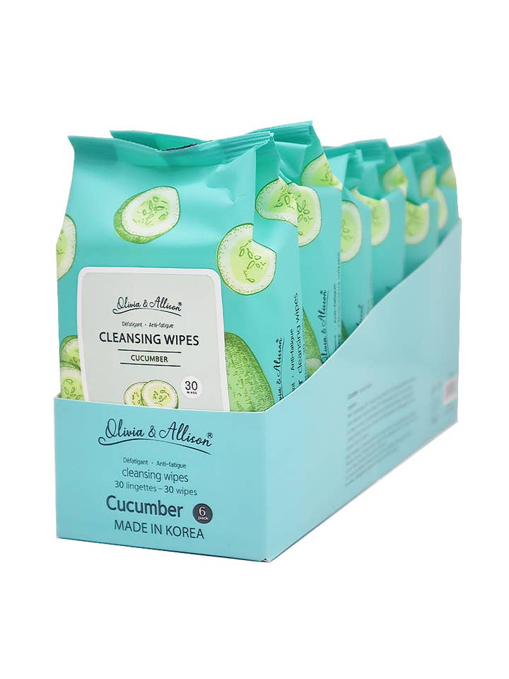 SHE MIT002 Cucumber Cleansing Wipes - 6pc for wholesale by PINEAPPLE Beauty