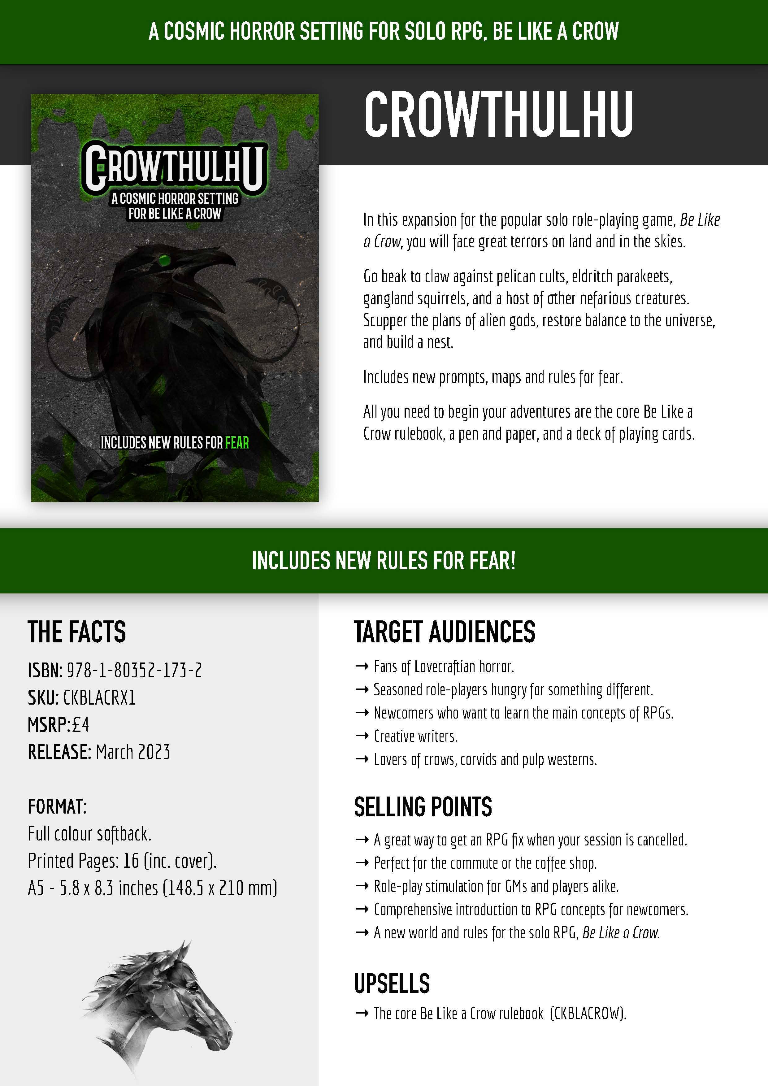 Critical Kit Ltd - Wholesale Horror & Paranormal - Crowthulhu - a Cosmic Horror Setting for Be Like a Crow (Zine)5