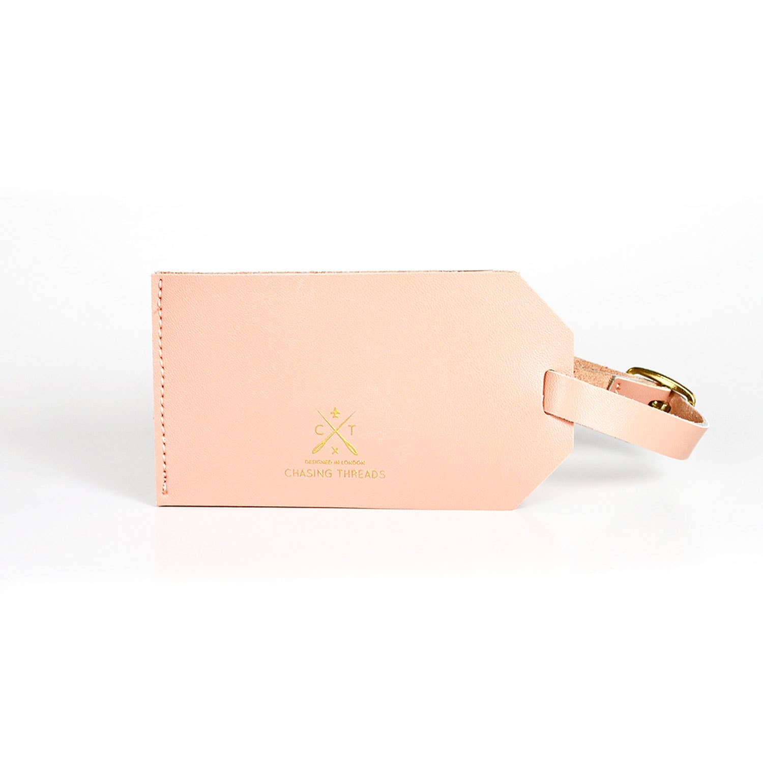 Chasing Threads - Wholesale DIY Craft Kit - DIY Cross Stitch Luggage Tag kit - Pink with red thread1