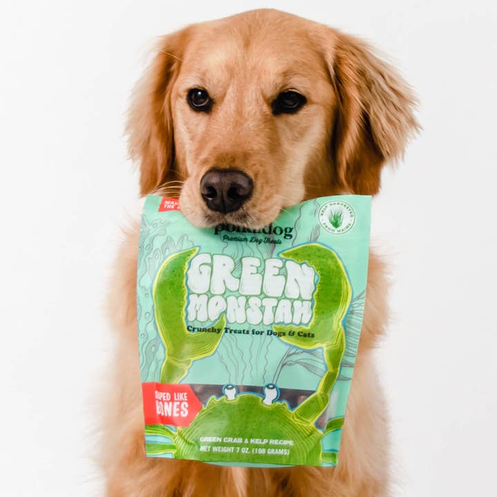 Pet Palette Distribution - Wholesale Pet Treats - Dog - Polkadog Green Monstah Bone Shaped Crunchy Dog & Cat Treats