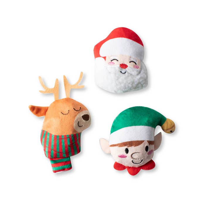 NEVER SLEIGH NEVER 3P SMALL DOG TOY SET for wholesale by Petshop by Fringe Studio