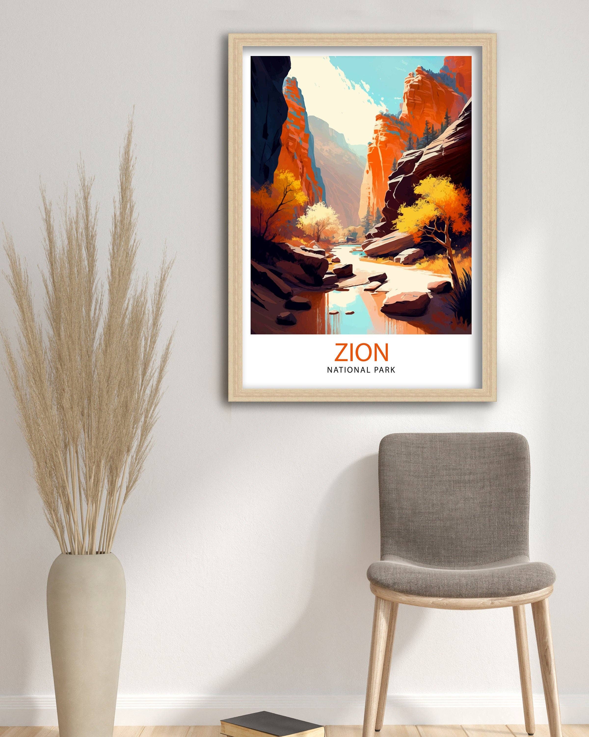 InkNPrintz – wholesale Art print – Zion National Park Travel Poster Utah2