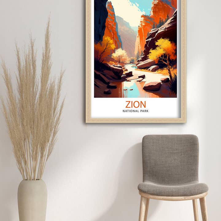 InkNPrintz – wholesale Art print – Zion National Park Travel Poster Utah2