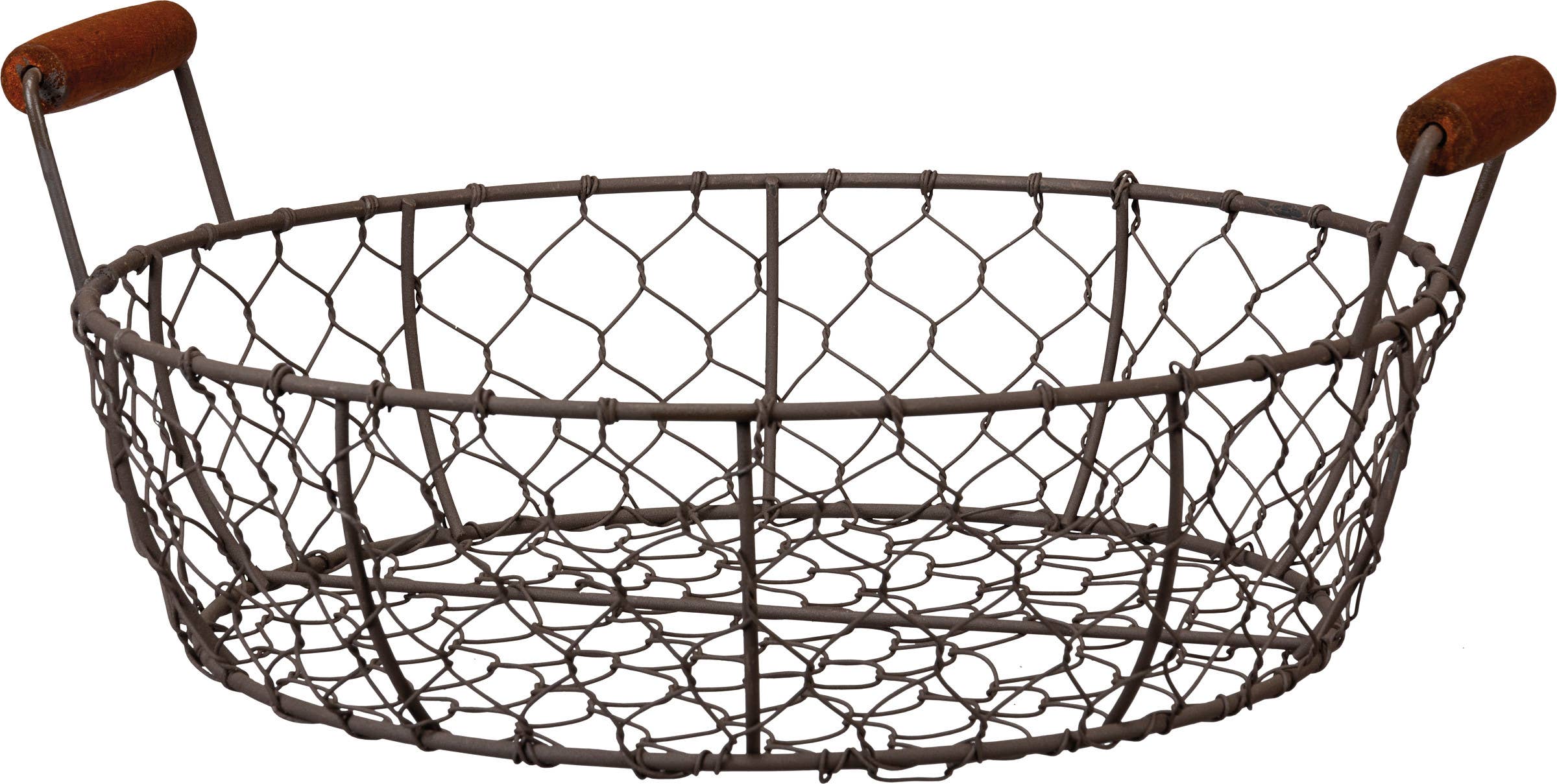 Primitives by Kathy - Wholesale Storage Bin - Round Fruit Wire Basket0