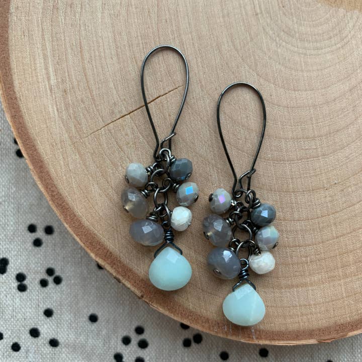 Dana Herbert - Wholesale Dangle Earrings - Gunmetal Cluster Earrings