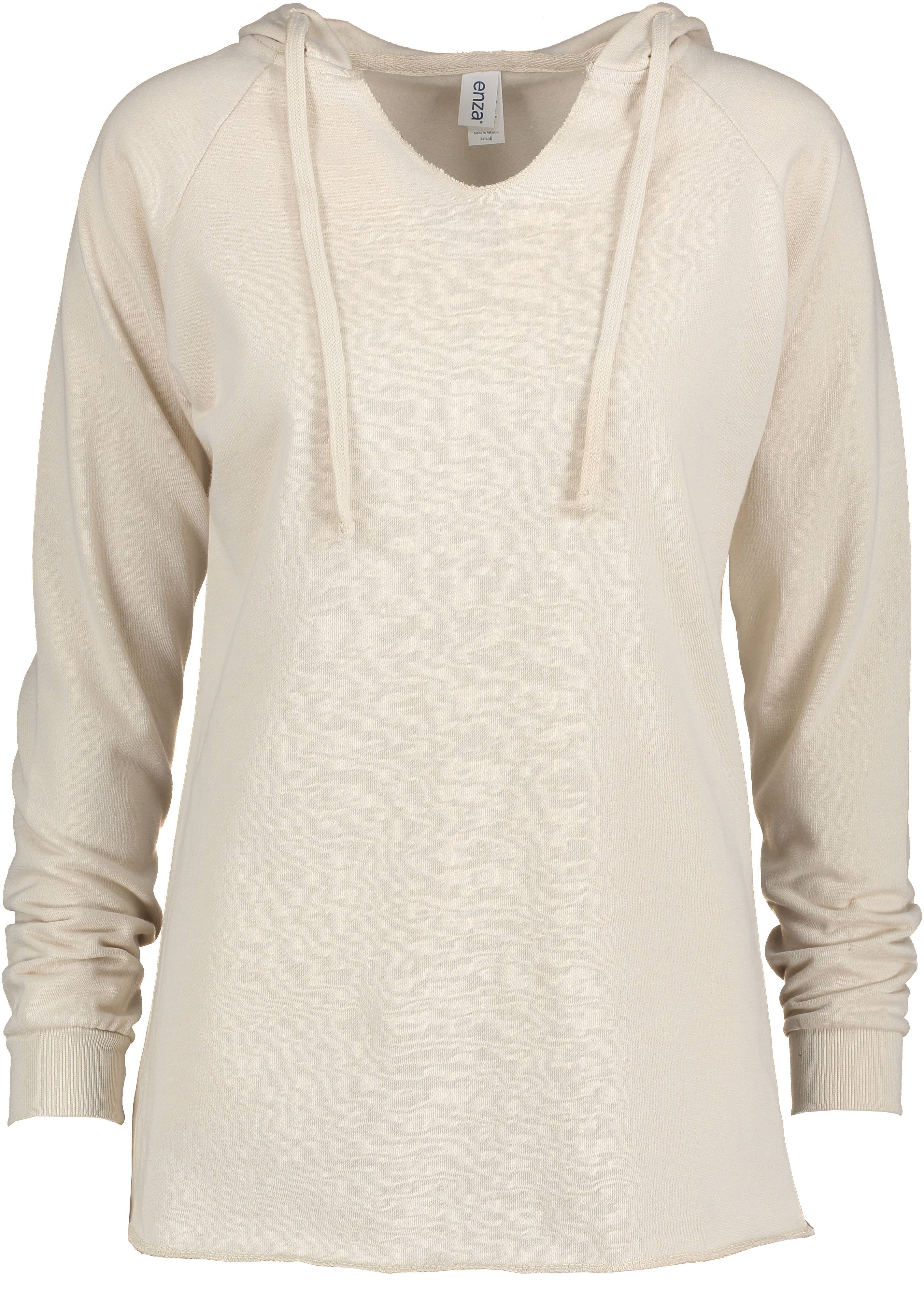 Mad Love Shop - Wholesale Hoodie - Women's - Cream Fleece V-Notch Beach Pullover Hood with Evergreen Tree4