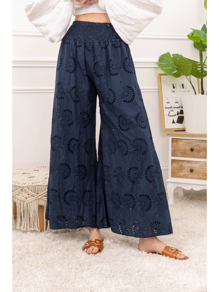 Happy look - Wholesale Pants - Women's - English embroidered wide legs pantsĀ 10