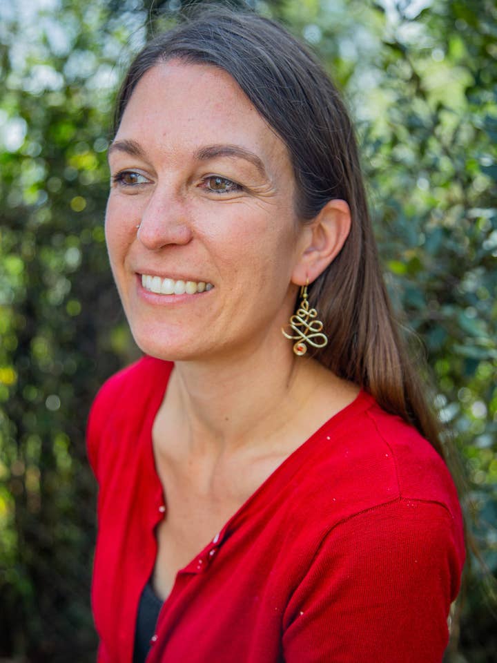 Looped Christmas Tree Earring for wholesale by Grain of Rice Project