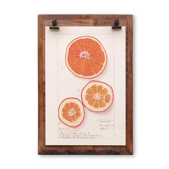 Blackburn A4 clipbræt i genbrugstræ med orange tekstiltryk for engroshandel hos Nature and Style Wohnkultur Import GmbH