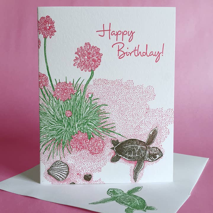 Sea Thrift Birthday Card for wholesale by Painted Tongue Press