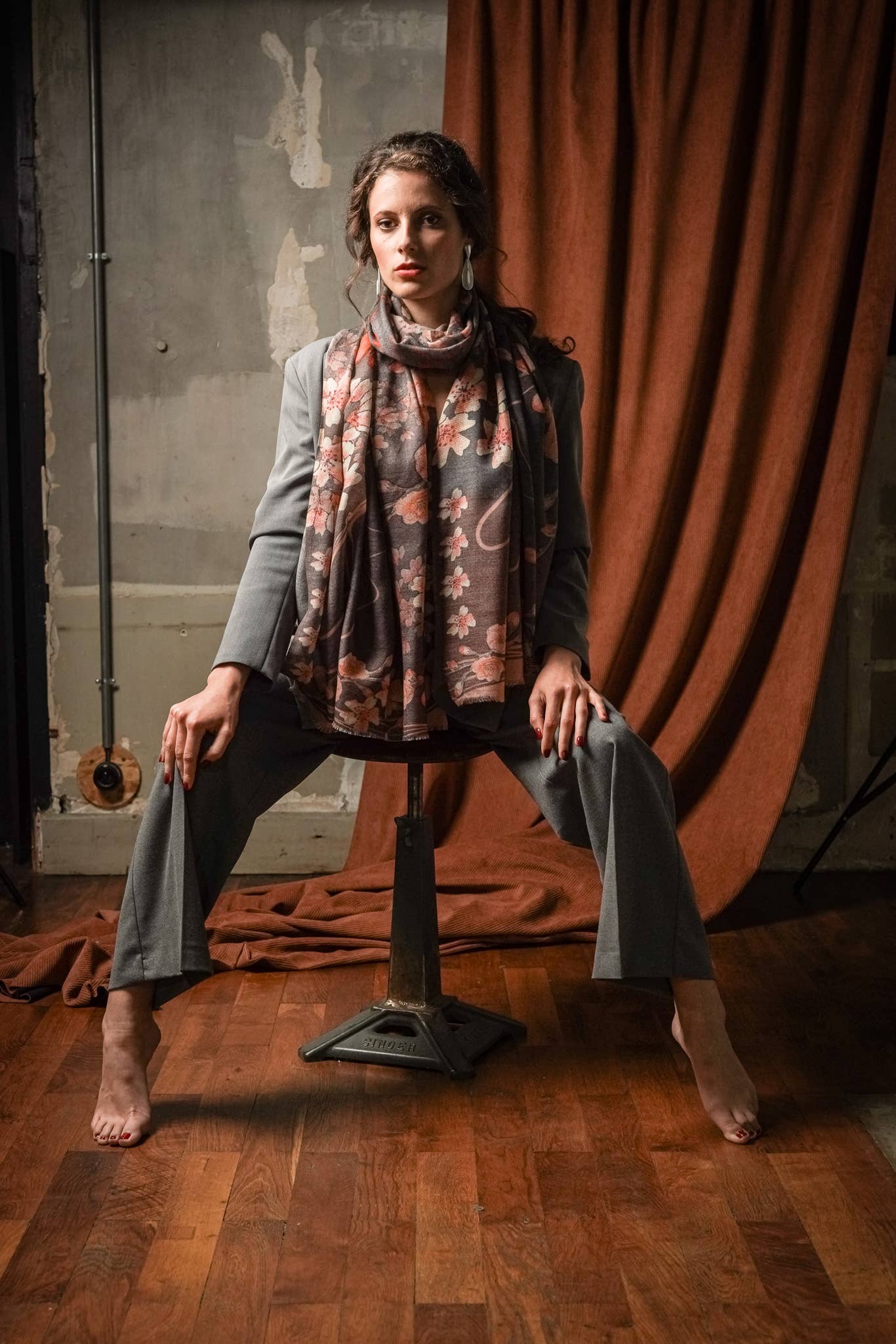 FST le french studio - Wholesale Scarf - Women's - Large cashmere scarf LICHEN