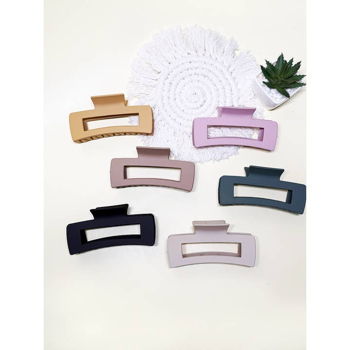 Matte Color Fall Shades Rectangle Hair Claw for wholesale on Faire1