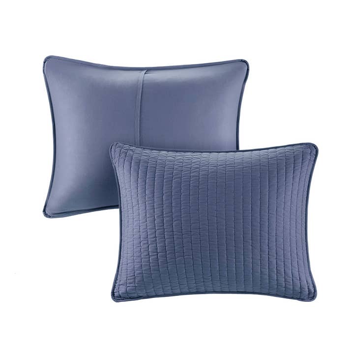 Olliix - Wholesale Bedding Set - Navy Solid Farmhouse Reversible Quilt Set16