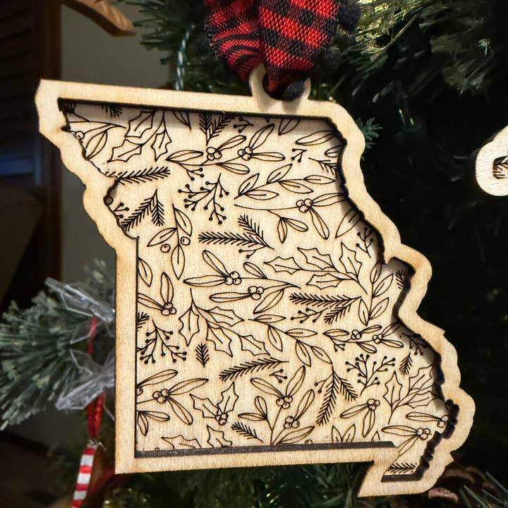 Wooden State Christmas Ornament - Each State is Available for wholesale by National Parks and Beyond