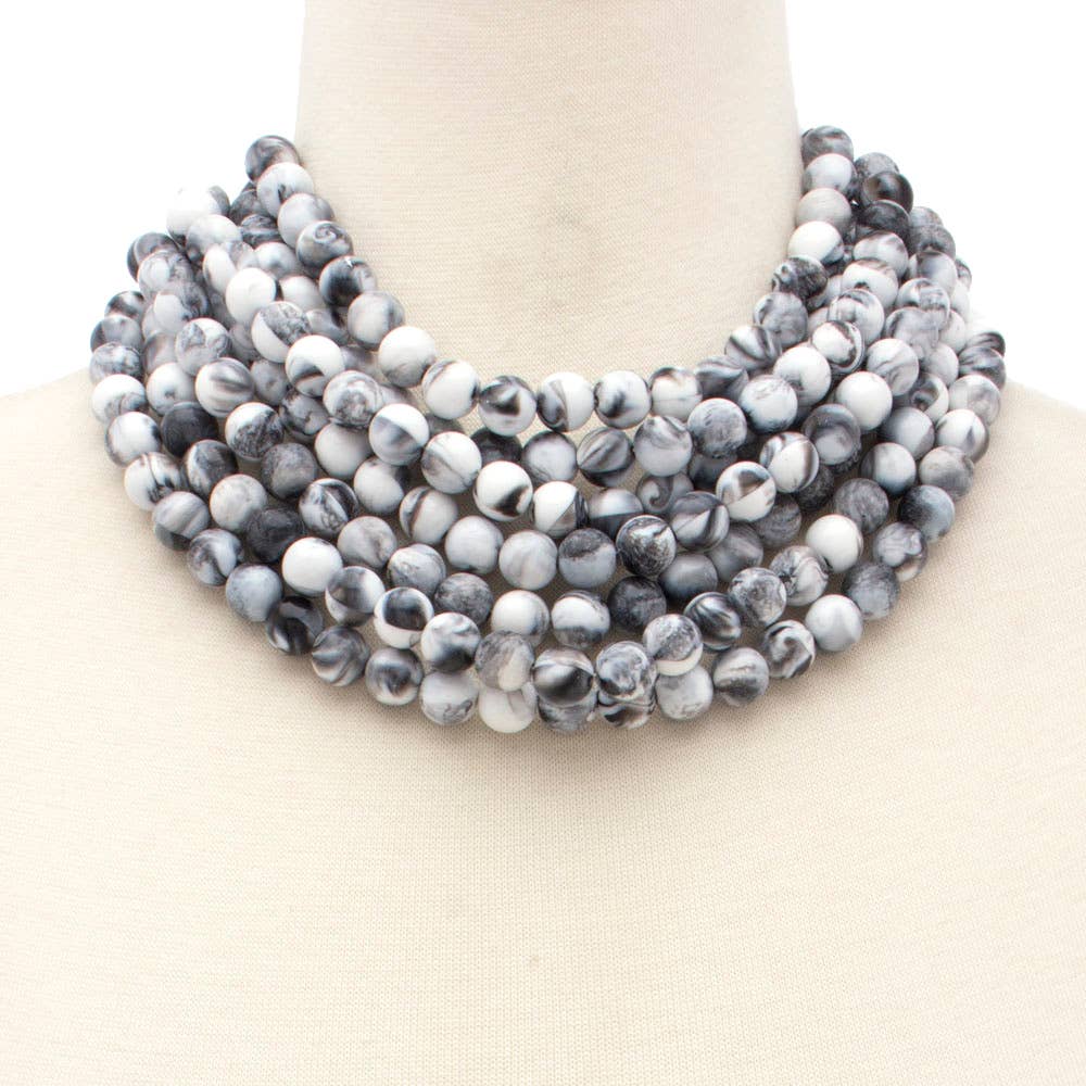 anbfashion - Wholesale Beaded/Pearl Necklace - *BEST* NEW BELLA CHUNKY BEADED LAYERED MAGNETIC NECKLACE 46