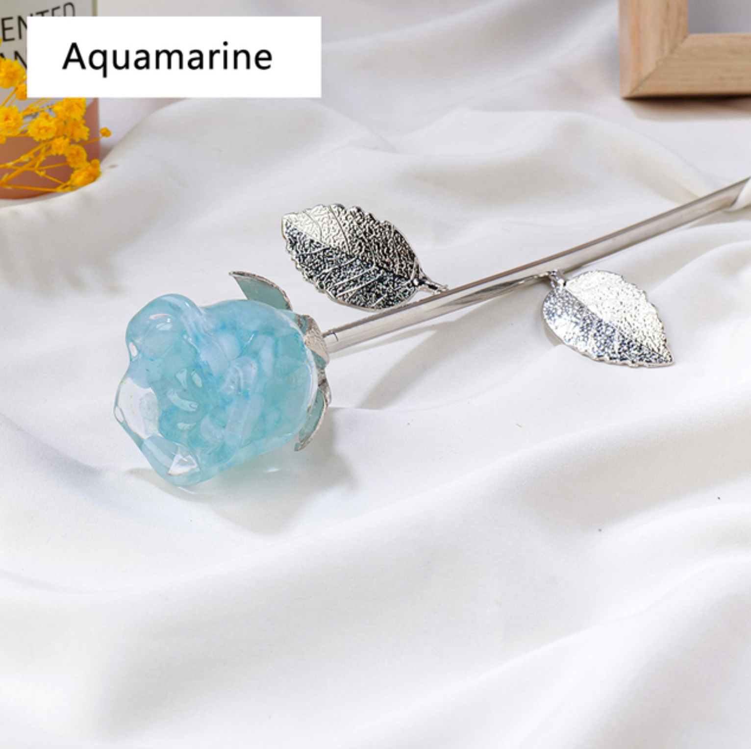 Crystolver (We Cover All Import Fees) - Vente Décorations de table - Ornement en cristaux et gravier en forme de rose6