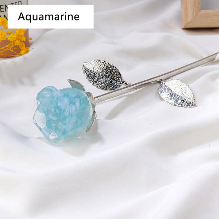 Crystolver (We Cover All Import Fees) - Wholesale Decorative tabletop object - Crystal Gravel Chips Rose Flower Ornament6