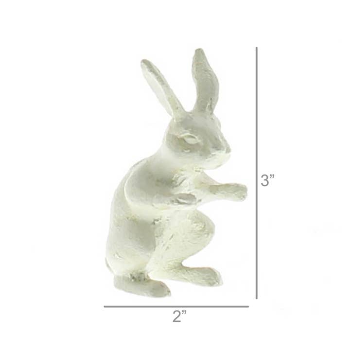 HomArt - Wholesale Decorative Figurine - Curious Rabbit - Cast Iron Hare - Antique White1