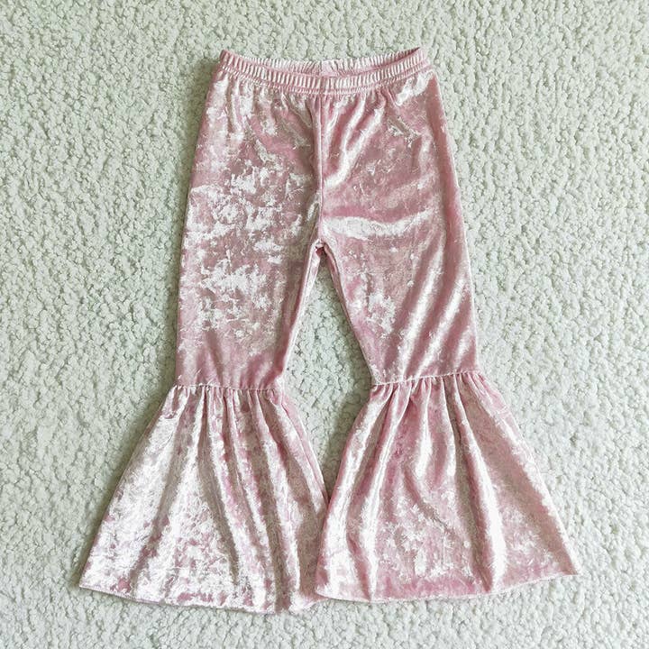 Baby Girls Pink Velvet Bottom Pants for wholesale by Aier Wholesale