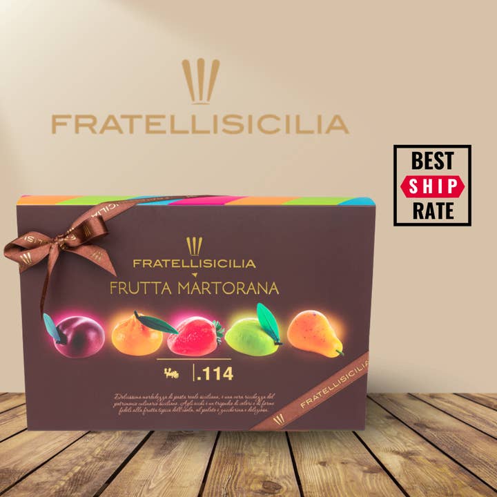 Fratelli Sicilia Marzipan Fruit Box 12.7 oz (360gr) for wholesale by Casacella Foods