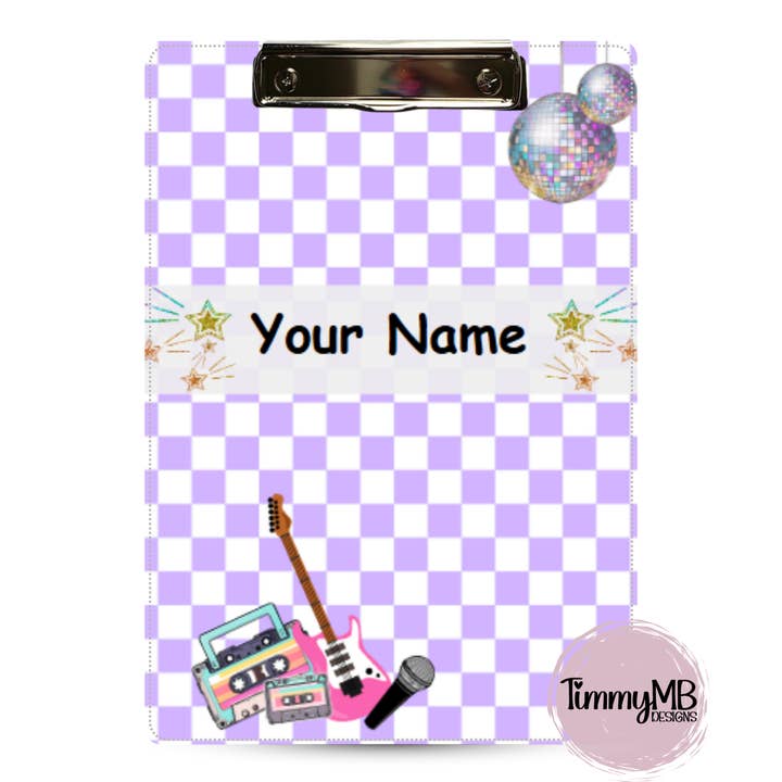 Checkered Purple Disco - Custom Clipboard for wholesale by TimmyMB Designs