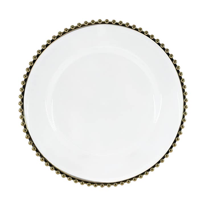 Opjet Paris - Wholesale Oplader - Gouden transparante tafelmat met kralen D33cm0