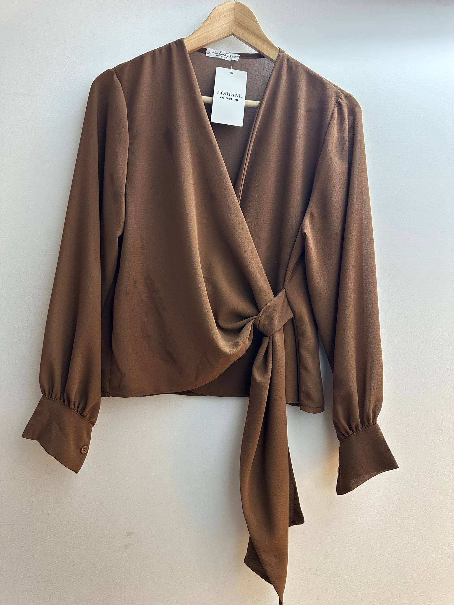 LORIANE - Venta al por mayor Blusa - Mujer - Blusa cruzada con lazo de talla única 36-4012