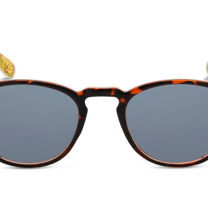William Morris Square Sunglasses - Tortoise / Golden Lily for wholesale by Retropeepers Ltd