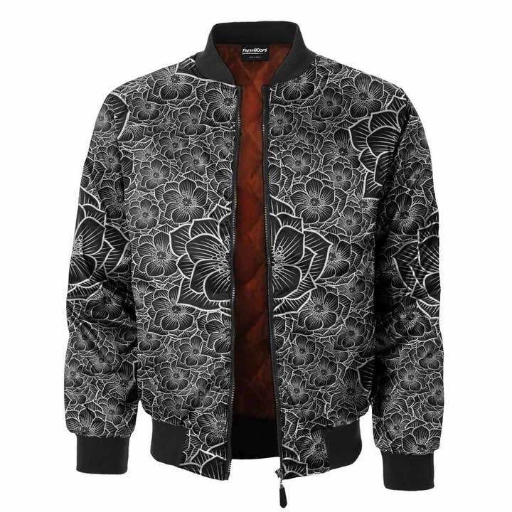 Achromic Flower Bomber Jacket for wholesale by FreshHoods