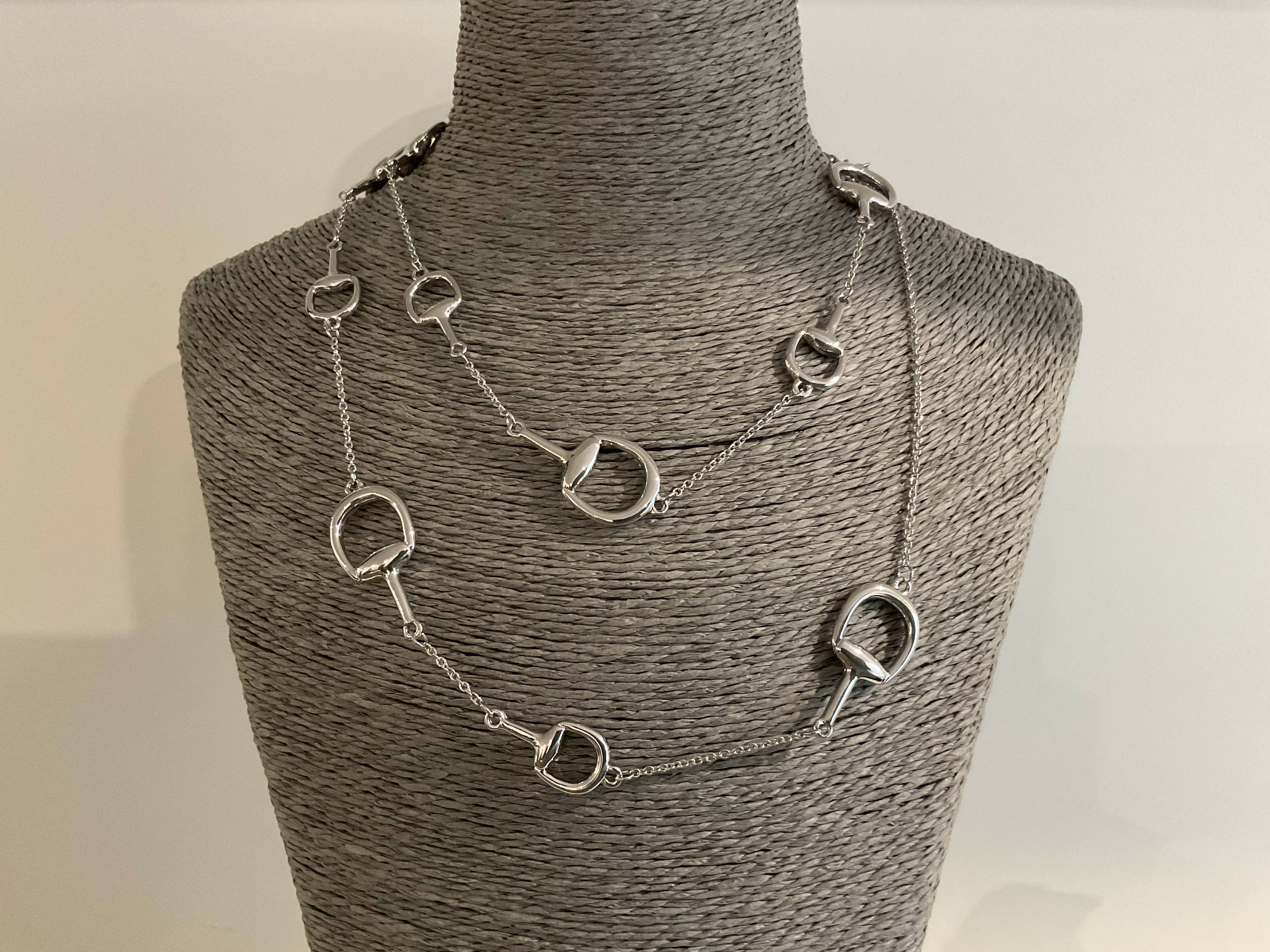 My Best Kept Jewelry - Wholesale Link & Chain Necklace - Layered Silver Horse Bit Necklace-30’2